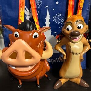 Disney World 2024 Animal Kingdom Timon Sipper & Pumba Refillable Popcorn Bucket